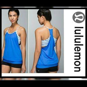 SOLD: Lululemon NO LIMITS blue stripe tank